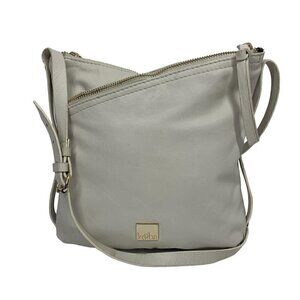 Kooba Stratford White Leather Hobo Triple Compartment Crossbody Bag 9"x9”